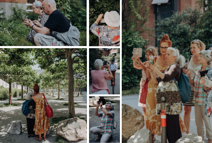 Bei der Exkursion lernen die Teilnehmer/innen, auf den Bildausschnitt, Lichteinfall und Hintergrund bewusst zu achten. Fotos: Amelie Geiger