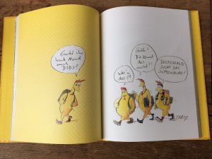 „DSDS: Deutschland sucht das Suppenhuhn.“ Aus dem Buch „Das Gelbe vom Ei“. Foto: Ulrike Ziegler