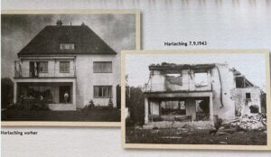 Das Haus der Großeltern vor und nach der Bombardierung. Foto: Familienarchiv