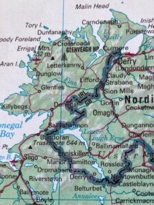 Karte mit Lough Erne. Foto: Ulrike Ziegler